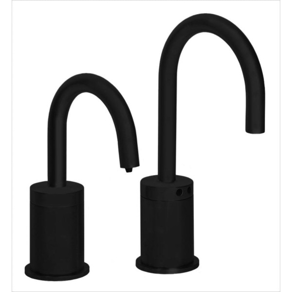 MP1103 Matching Electronic Faucet and Electronic Soap Dispenser in Matte Black With 3" Riser
