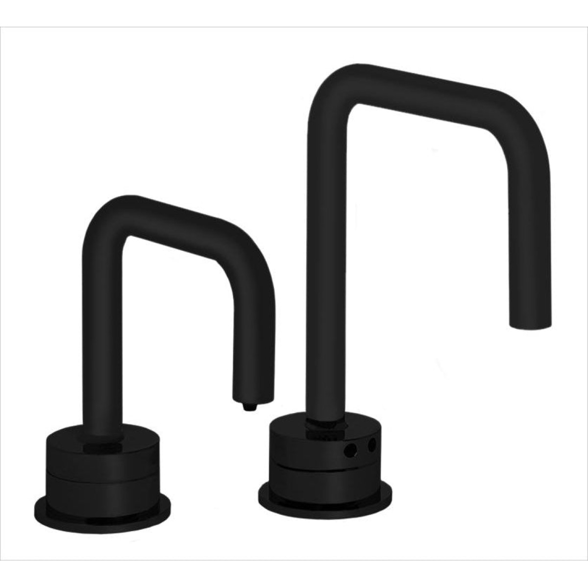 MP1201 Matching Electronic Faucet and Electronic Soap Dispenser in Matte Black With 1" Riser