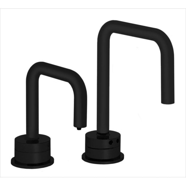 MP1201 Matching Electronic Faucet and Electronic Soap Dispenser in Matte Black With 1" Riser