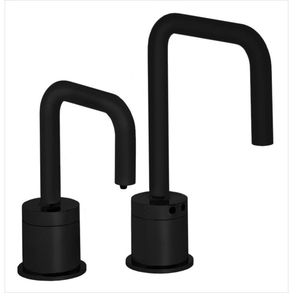 MP1202 Matching Electronic Faucet and Electronic Soap Dispenser in Matte Black With 2" Riser