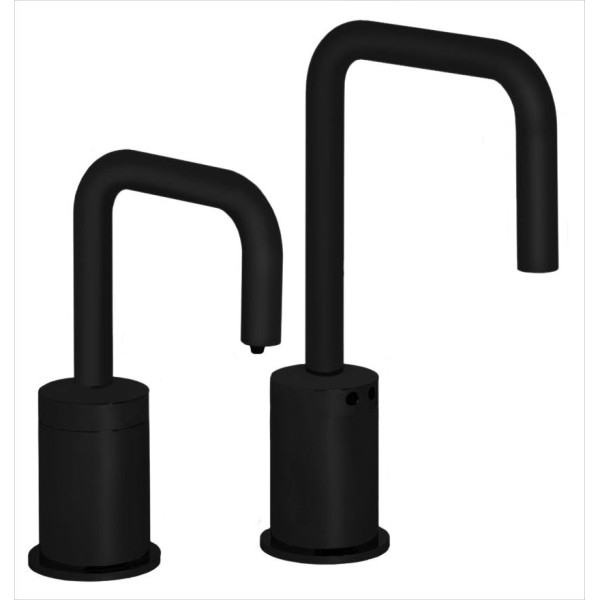 MP1203 Matching Electronic Faucet and Electronic Soap Dispenser In Matte Black With 3" Riser
