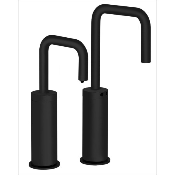 MP1206 Matching Electronic Faucet and Electronic Soap Dispenser in Matte Black With 6" Riser