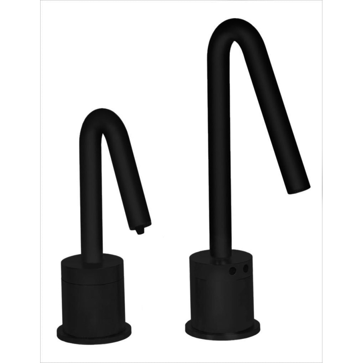 MP1402 Matching Electronic Faucet and Electronic Soap Dispenser in Matte Black With 2" Riser