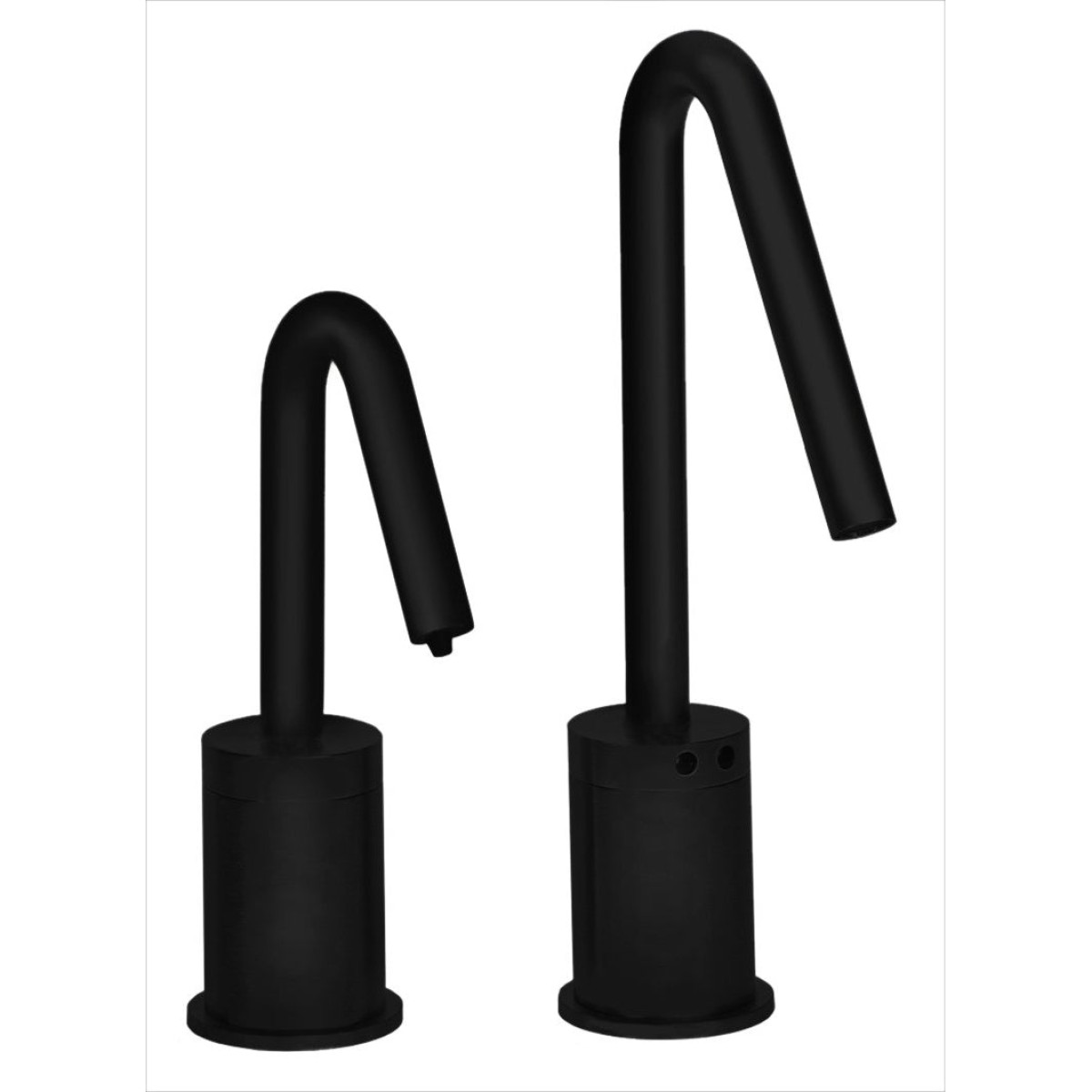 MP1403 Matching Electronic Faucet and Electronic Soap Dispenser in Matte Black With 3" Riser