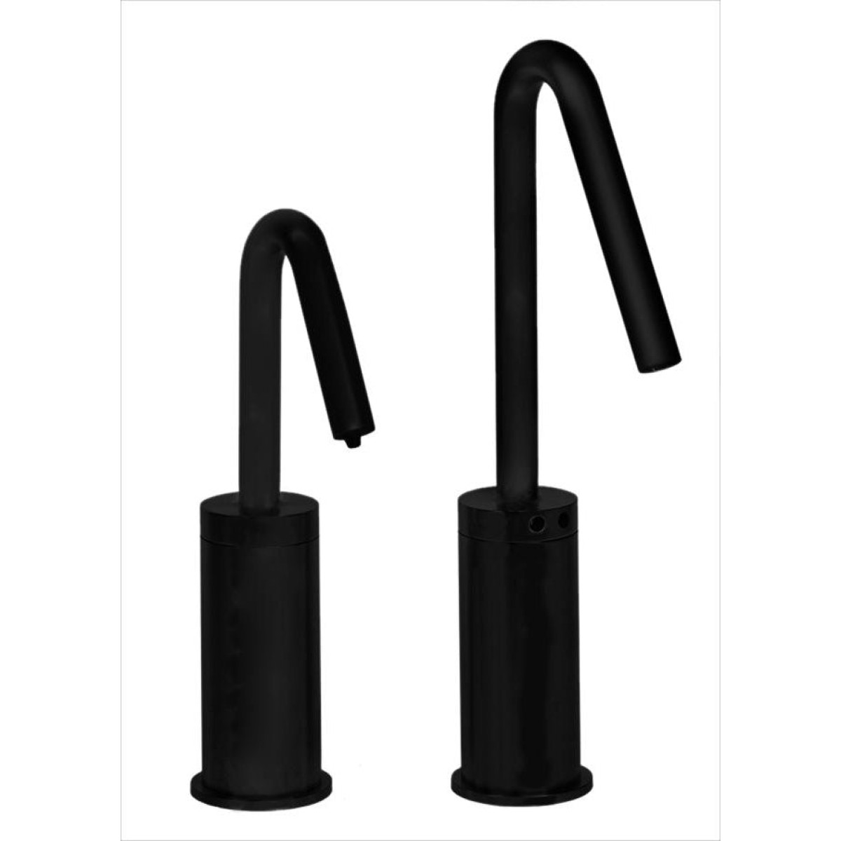 MP1405 Matching Electronic Faucet and Electronic Soap Dispenser In Matte Black With 5" Riser