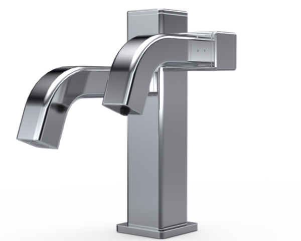 TiO-34 Two-in-One Square Automatic Faucet and Automatic Soap Dispenser with 32oz Bottle