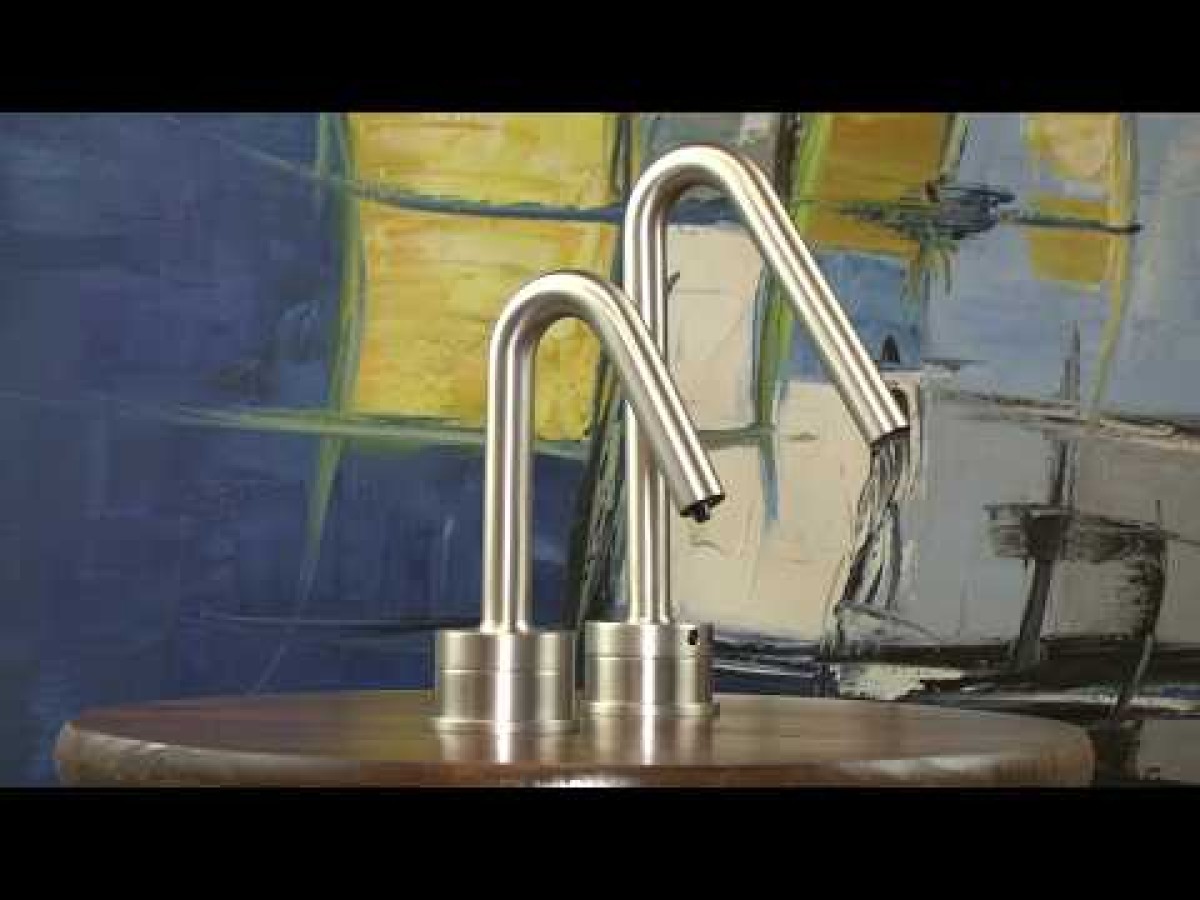 MP1401 Matching Electronic Faucet and Electronic Soap Dispenser in Matte Black With 1" Riser