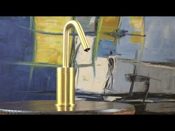 PYOS-1404 Electronic Soap Dispenser for Vessel Sinks in Matte Black With 4" Riser