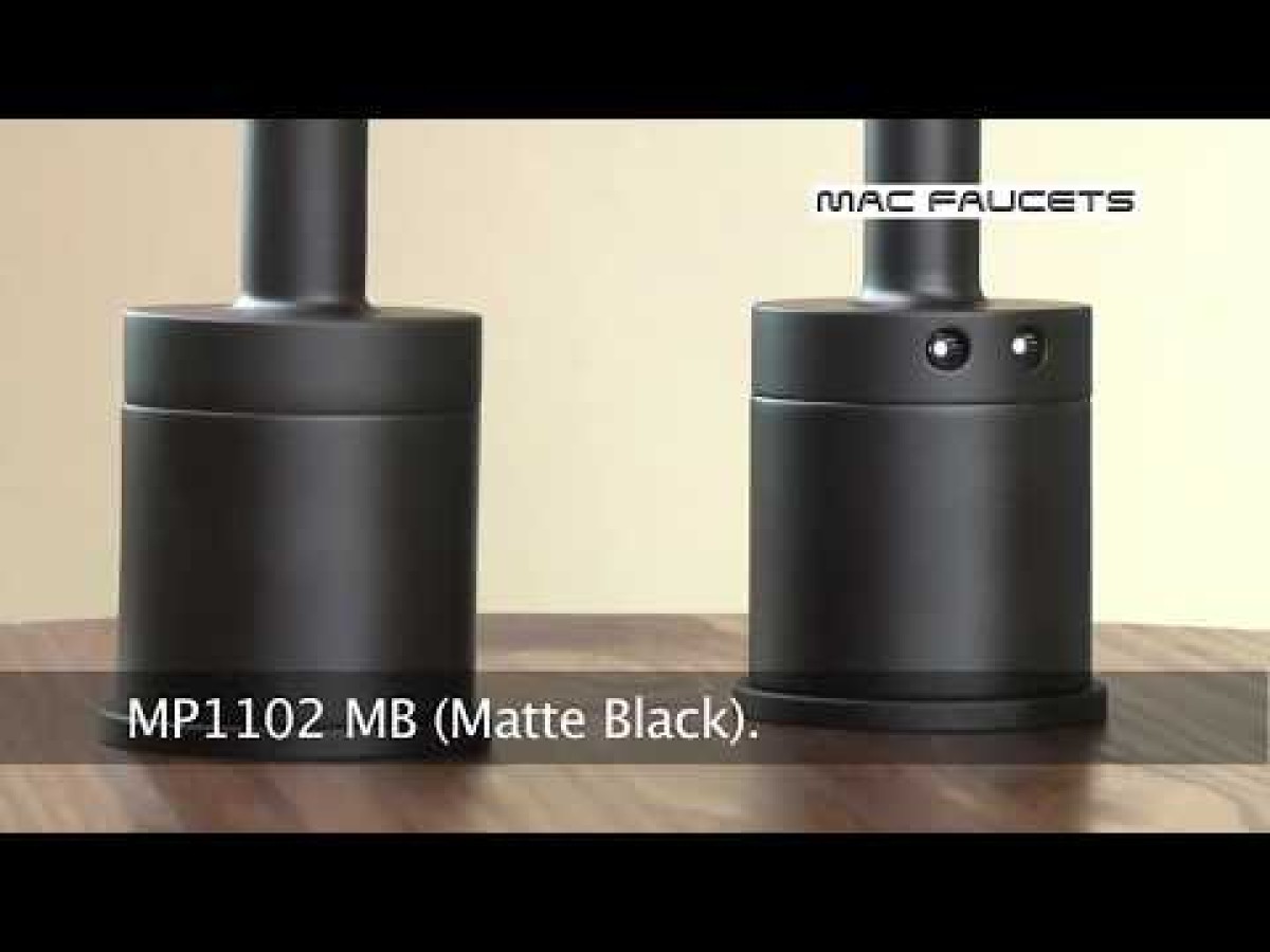 MP1102 Matching Electronic Faucet and Electronic Soap Dispenser in Matte Black With 2" Riser