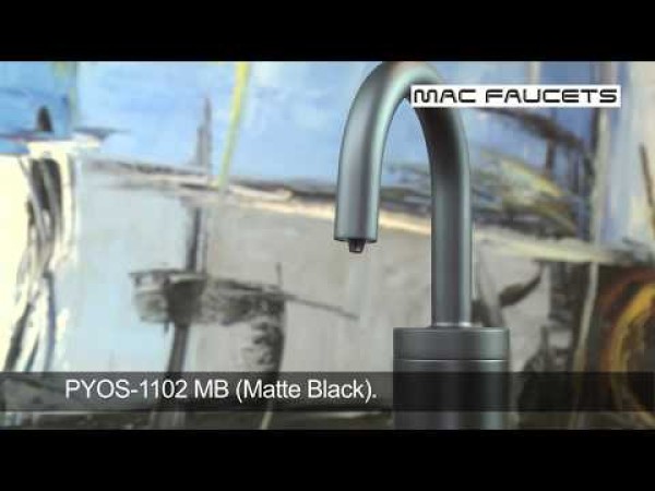 PYOS-1102 Sensor Soap Dispenser for Vessel Bowl Sinks in Matte Black With 2" Riser